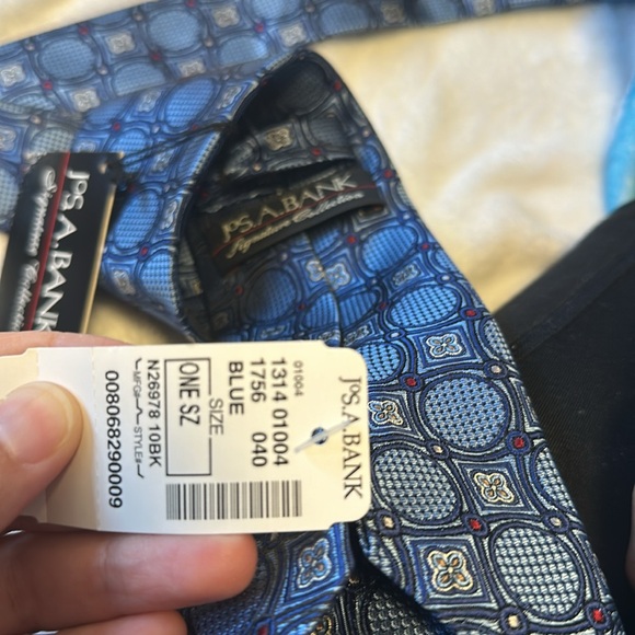 Blue tie, one size, blue color with red dots - Picture 3 of 8